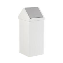 POUBELLE CARRO-SWING 55L ALU BLANC 36X36X100CM (1) photo du produit