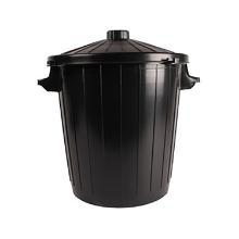 STRAATAFVALBAK ROND 50L ZWART MET DEKSEL D.45X47CM  (1) artikelfoto