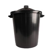 POUBELLE DE RUE RONDE 80L NOIR AVEC COUVERCLE D.57X56.5CM (1) photo du produit