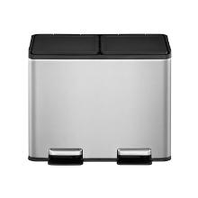 PEDAALEMMER ESSENTIAL SPLITTED RECYCLING 2X15L EKO MAT RVS 46.3X33.2X41.2CM (1) artikelfoto