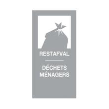 AUTOCOLLANT MAGNETIQUE RESTAFVAL/DECHETS MENAGERS NL/FR-GRIS (1) photo du produit