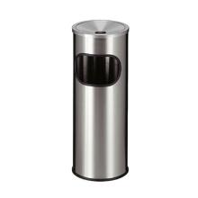 CENDRIER/CORBEILLE ROND INOX AVEC SEAU INTERIEUR EN METAL D.24X61CM (1) photo du produit