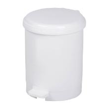 POUBELLE A PEDALE PLASTIQUE 12L BLANC AVEC SEAU INTERIEUR D.27X34CM (1) photo du produit