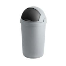 POUBELLE ROLL BULLET BIN  50L ARGENT/NOIR 39.1X39.1X74CM (1) photo du produit