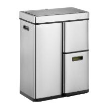 POUBELLE MIRAGE PLUS SENSOR EKO REYCL. 30+15+15L MAT INOX (1) photo du produit