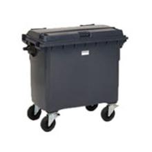 CONTENEUR A DECHETS 660L PE GRIS 4 ROUES PIVOTANTES-2+FREIN 121X76.5X121CM (1) photo du produit