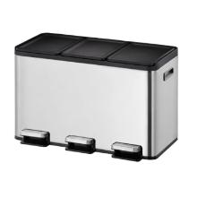 PEDAALEMMER ESSENTIAL SPLITTED RECYCLING 3X10L EKO MAT RVS 59.5X32.1X37.1CM (1) artikelfoto