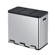 POUBELLE A PEDALE ESSENTIAL RECYCL. 20+20L+20L EKO MAT RVS 49.5X45.9X63.6CM (1) photo du produit