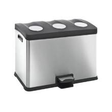 PEDAALEMMER REJOICE RECYCLING 12+12+12L EKO MAT RVS 59.2X38.2X43.1CM (1) artikelfoto