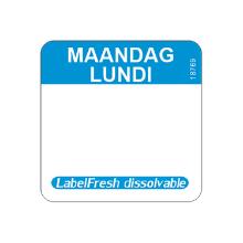 ROULEAU LABELFRESH-EASY -DISSOLVABLE - 22X22MM - MAANDAG/LUNDI (6X500 ETIQ.) photo du produit