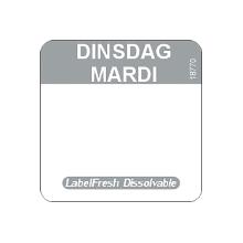 ROULEAU LABELFRESH-EASY -DISSOLVABLE - 22X22MM - DINSDAG/MARDI (6X500 ETIQ.) photo du produit