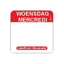 ROULEAU LABELFRESH-EASY -DISSOLVABLE - 22X22MM - WOENSDAG/MERCREDI (6X500 ETIQ.) photo du produit