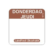 ROULEAU LABELFRESH-EASY -DISSOLVABLE - 22X22MM - DONDERDAG/JEUDI (6X500 ETIQ.) photo du produit