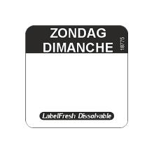 ROULEAU LABELFRESH-EASY -DISSOLVABLE - 22X22MM - ZONDAG/DIMANCHE (6X500 ETIQ.) photo du produit