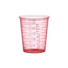 MEDICATIEPOTJES - 30CC - SMAL/HOOG - GEGRADUEERD - ROOD (60X80) artikelfoto