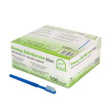 BROSSE A DENTS A USAGE UNIQUE BLEU AVEC DENTIFRICE (10X100X1) photo du produit
