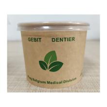 POT A DENTIER CARTON BRUN/PE D.96 H.71 + COUVERCLE PP D.96 (10X50) photo du produit