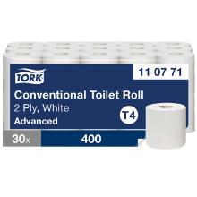 PAPIER TOILETTE TORK TRADITIONNEL ADVANCED 2PLIS 9.4X12CM 400CPS T4 (30) photo du produit