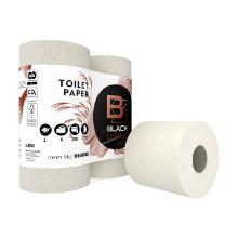PAPIER TOILETTE BLACK SATINO GREENGROW 2PLIS 9.6X12.1CM 200CPS CT10 (12X4) photo du produit