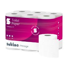 PAPIER TOILETTE SATINO PRESTIGE BLANC 2PLIS 9.6X10CM 200CPS MT1 (12X8) photo du produit