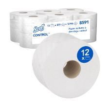 PAPIER TOILETTE SCOTT CONTROL JUMBO CF 2PLIS BLANC 10.6X204M 833CPS (12) photo du produit