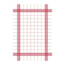 SERVET DUNISOFT TOWEL NAPKIN WIT/ROOD 38X54CM (4X50) artikelfoto