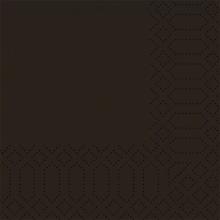 SERVIETTE DUNI PAP. NOIR 40X40CM 2PLIS 1/4 (10X125) photo du produit