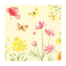 SERVIETTE DUNI PAP. POPPY FIELD 33X33CM 3 PLIS 1/4 (10X50) photo du produit