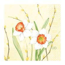SERVIETTE DUNI PAP. DAFFODIL JOY 24X24CM 3PLIS 1/4 (20X50) photo du produit