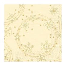 SERVIETTE DUNI PAP. STAR SHINE CREAM 40X40CM 3PLIS ¼ (4X250) photo du produit