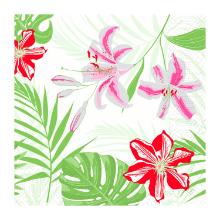 SERVIETTE DUNI PAP. TROPICAL LILY 40X40CM 3LGS 1/4 (4X250) photo du produit