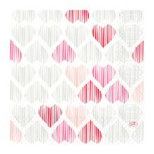 SERVIETTE DUNI PAP. AMOUR 33X33CM 3 PLIS 1/4 (10X50) photo du produit