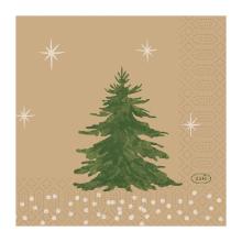 SERVIETTE DUNI PAP. HUMBLE TREES 24X24CM 3PLIS 1/4 (20X50) photo du produit