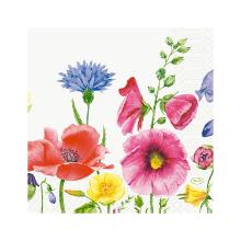 SERVIETTE DUNI PAP. FLOWY MEADOW 33X33CM 3 PLIS 1/4 (10X50) photo du produit