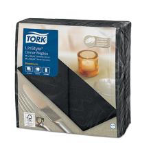SERVIETTE TORK LINSTYLE PREMIUM NOIR 39X39CM 1/8 (PLIAGE LIVRET) (12X50) photo du produit