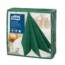 SERVIETTE TORK LINSTYLE PREMIUM DINNER NAPKIN PINE GREEN 39X39CM 1/4 (12X50) photo du produit
