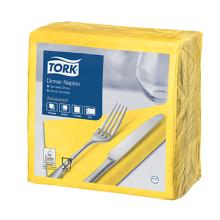 SERVIETTE TORK PAP. DINNER NAPKIN JAUNE 39X39CM 2PLIS 1/4 (12X150) photo du produit