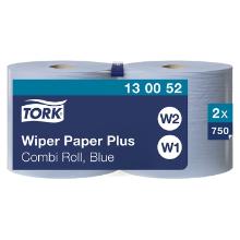 ROULEAU D'ESSUYAGE TORK PLUS COMBIROL BLEU 2PLIS 25CMX255M 750CPS W1/W2 (2) photo du produit