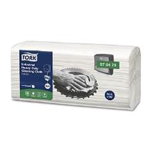 CHIFFON D&rsquo;ESSUYAGE TORK IND. HEAVY-DUTY FOLDED 1PLI BLANC 41.5X35.5CM W4 (4X60) photo du produit
