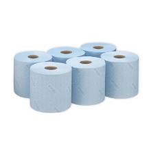 ROUL.D'ESSUY.WYPALL L10 + ROLL CONTR.COMBIR.BLEU 1PLI 18.3CMX190M 500CPS(6) photo du produit