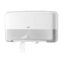 DISTRIBUTEUR PAPIER TOILETTE TORK TWIN MINI JUMBO ELEVATION BLANC T2 (1) photo du produit