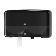 DISTRIBUTEUR PAPIER TOILETTE TORK TWIN MINI JUMBO TOILETTE ELEVATION NOIR T2 (1) photo du produit