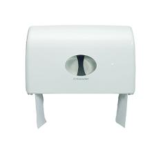DISTRIBUTEUR PAPIER TOILETTE AQUARIUS MINI JUMBO POUR 2 ROULAUX BLANC (1) photo du produit