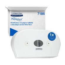 DISTRIBUTEUR PAP. TOILETTE SCOTT CONTROL MINI TWIN CF BLANC 46.4X13.3X27.4CM (1) photo du produit