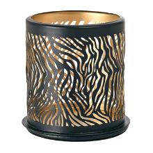 BOUGEOIR METAL SAFARI ZEBRA NOIR/DORE 75X75MM (8X1) photo du produit