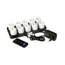 LED BOUGIES RECHARGEABLES MOVING FLAME 10PCS + STATION RECHARGE+TELECOMMANDE (1) photo du produit