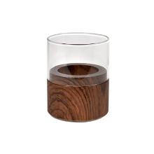 BOUGEOIR VERRE NEAT WOOD DARK D.70 H.61MM (10X1) photo du produit