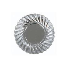 ASSIETTE CARTON ROND ONDULE ARGENTE D.90MM (20X100) photo du produit