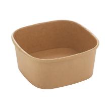 BOL A SALADE CARRE CARTON/PE BRUN 130X130X43MM - 350/400ML (6X50) photo du produit