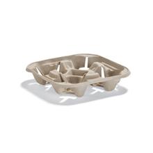 PLATEAU TRANSPORT CARTON POUR 4 GOBELETS 210X210X45MM (2X110) photo du produit